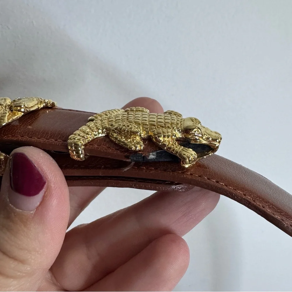 Vintage Alexander’s Sterling Silver Alligator Belt Size 34 Handmade USA